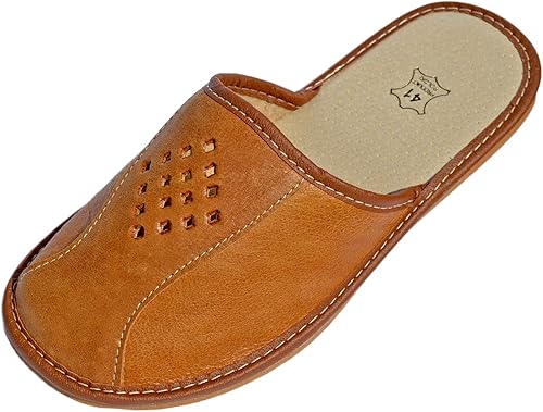 leather slip on slippers