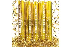 JOWINER Gold Confetti Cannons for Any Celebration | 5-Pack 12-Inch Party Poppers for Weddings, Birthdays, Graduations, and More.