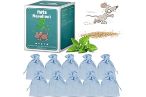 MOTRAPSO 10 Pack Peppermint Oils Mouse Repellent Pouches - Effective Rat Repellent, Peppermint Oil to Keep Rodents Out of Car Engines, Home, Garage, Warehouse, Natural Ingredients