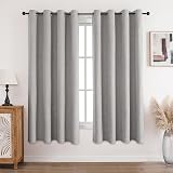 CUCRAF 100% Blackout Curtains 46x72 In Two Panels Off White Eyelet