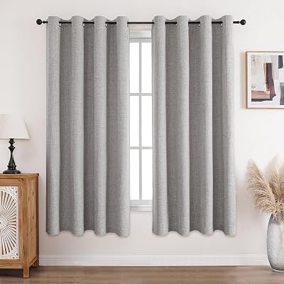 CUCRAF 100% Blackout Curtains 46x72 In Two Panels Off White Eyelet