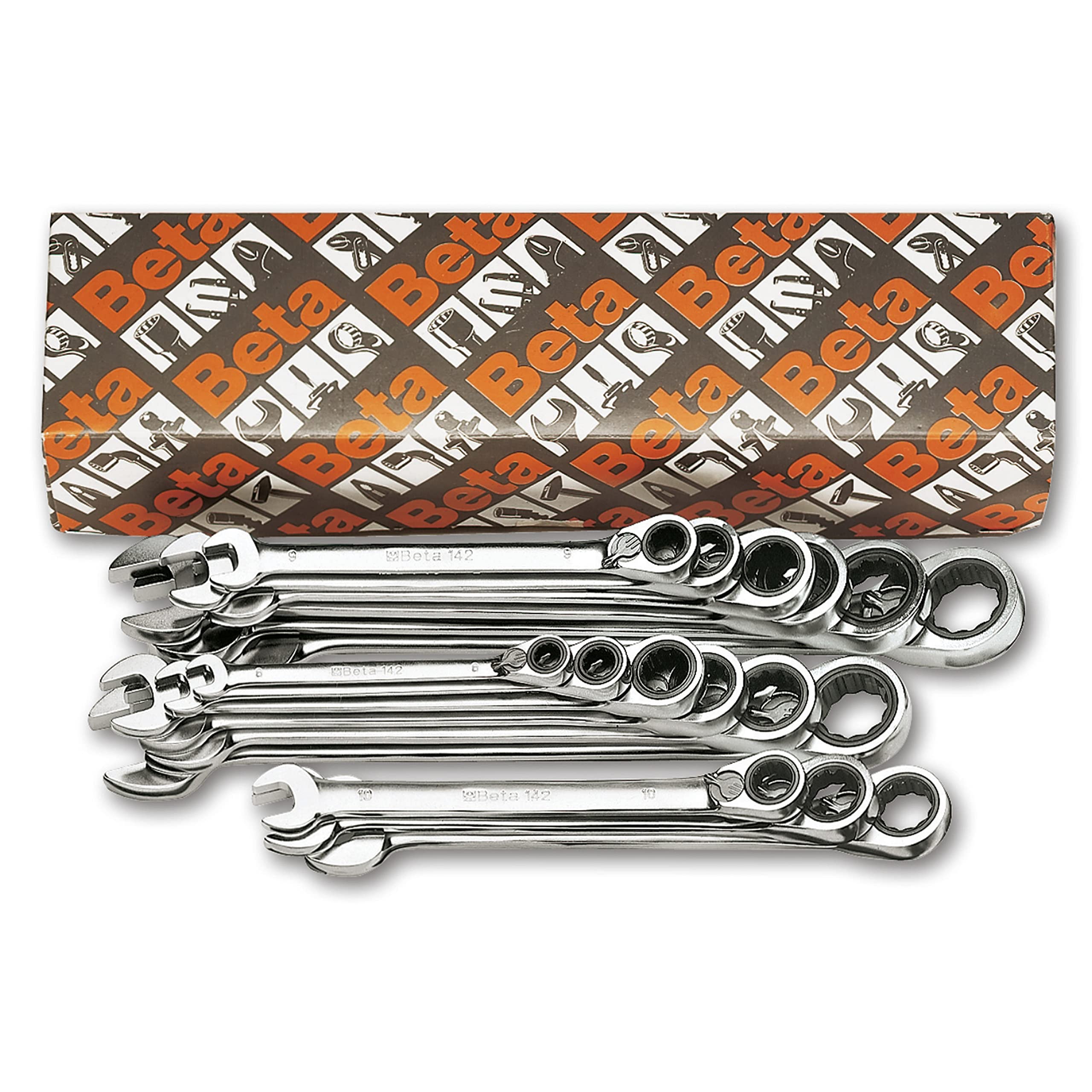 Beta 1420074 Model 142 /S15 Reversible Ratcheting Combination Spanners for Item 142, 15 Pieces