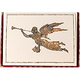 Graphique Chabot Angel Holiday Cards | Pack of 15 Cards with Envelopes | Christmas Greetings | Gold Foil and Embossing | Boxed Set | 3.25" x 4.75"