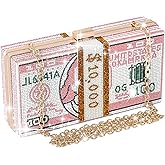 WJCD Money Clutch Purses Rhinestone Crossbody Purse Unique Evening Clutch Handbag Shoulder Bag Money Purses Crossbody Bag