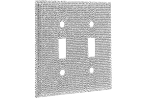 ASAKKURA Rhinestone Dual Gang Wall Plate Cover, Glitter Decorative Switch Outlet, US Standard Electrical