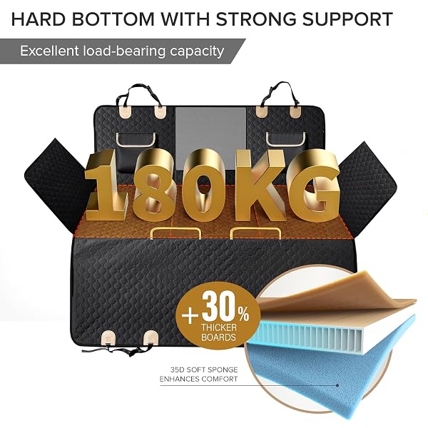 SHARLOVY XL TRUCK BACK SEAT EXTENDER FOR DOGS, LARGE HARD BOTTOM DOG CAR SEAT COVER FOR BACK SEAT, HEAVY DUTY DOG CAR HAMMOCK, WATERPROOF PET SEAT COVERS FOR TRUCKS, F150, RAM1500 AND LARGE SUV
