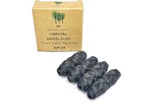ME MOTHER EARTH Vegan Biodegradable Bamboo Charcoal Dental Floss Refill Refill | Natural Candelilla Wax | 30M x4 | Peppermint Essential Oil | Eco Friendly Zero Waste Oral Care | 4 Pack