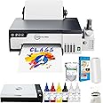 Carbcolords DTF Printer A4 High-Speed Transfer Machine with White Ink Mixing System and Roll Feeder for DIY T-Shirts(DTF Printer+Oven+6 * 250ml Ink+Roll Films+ DTF Powder)