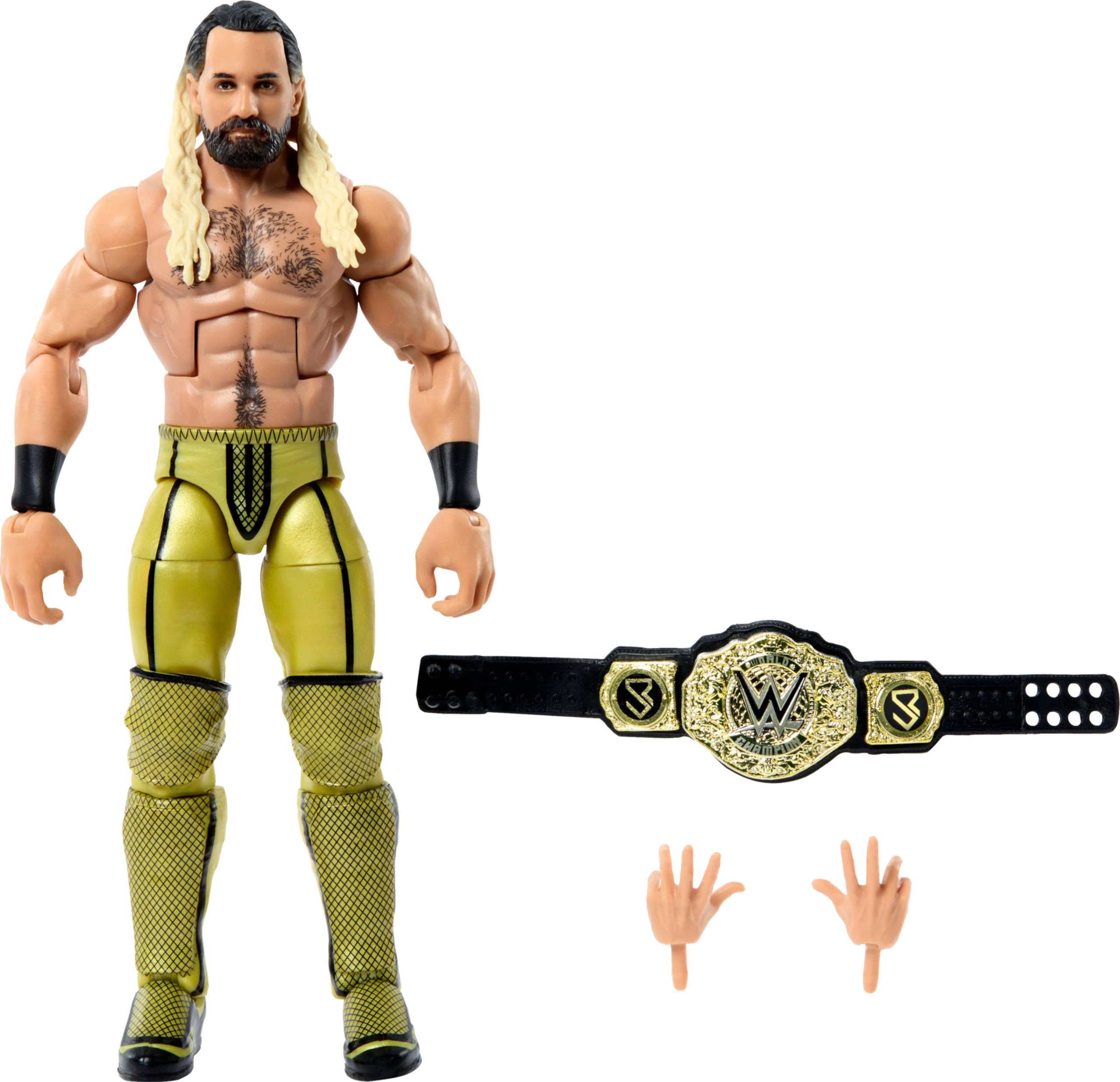 Mattel WWE Elite Action Figure & Accessories, Series #109 Seth "Freakin" Rollins 6-inch Collectible with 25 Articulation Points & Swappable Hands