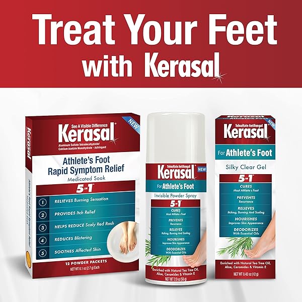 KERASAL ATHLETE’S MEDICATED FOOT SOAK, BATH FOR 5-IN-1 RAPID SYMPTOM RELIEF, 12 COUNT, (PACK OF 1)