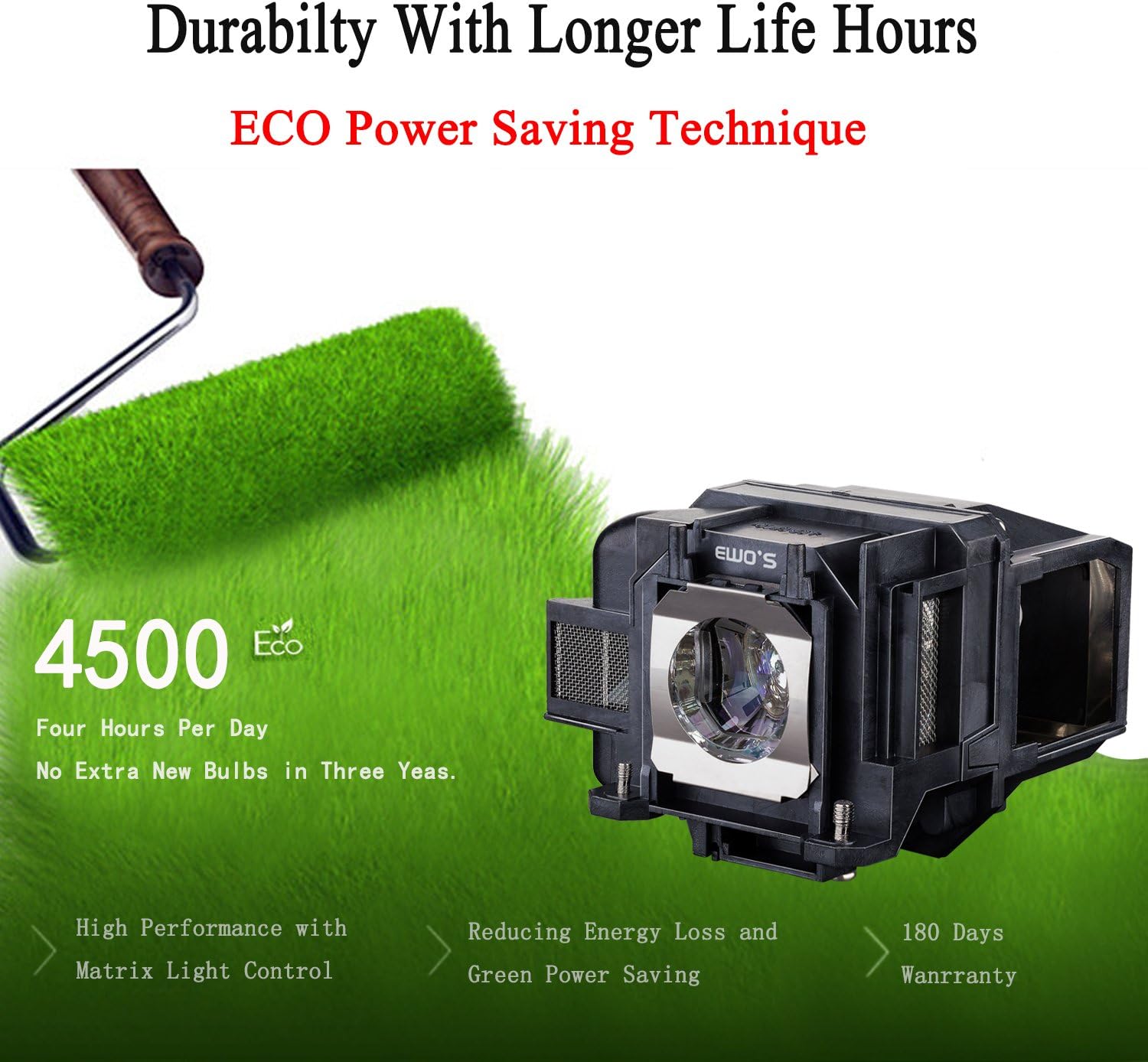 EWO'S LP88 Replacement Projector Lamp for Elplp88 Epson Powerlite Home Cinema 2040 1040 2045 740HD 640 EX3240 EX7240 EX9200 EX5250 EX5240 VS240 VS345 VS340 97H 98H 99WH 955WH X27 Lamp Bulb Replacement: Office Products
