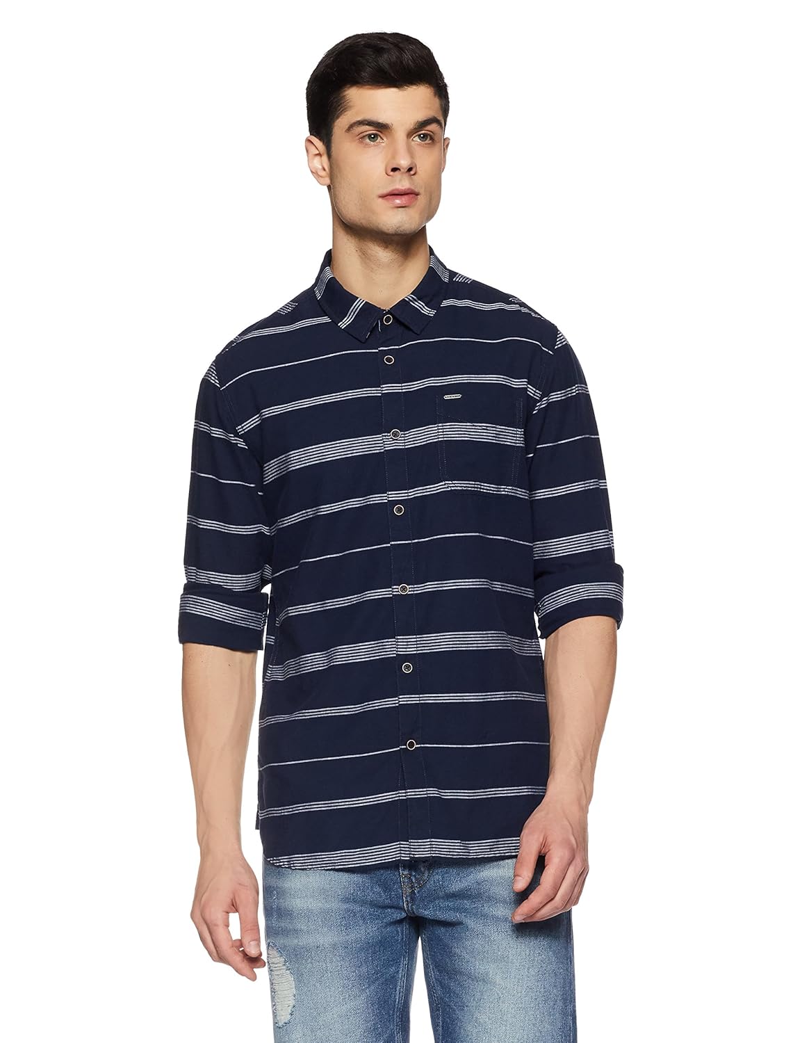 pepe jeans men's striped regular fit casual shirt