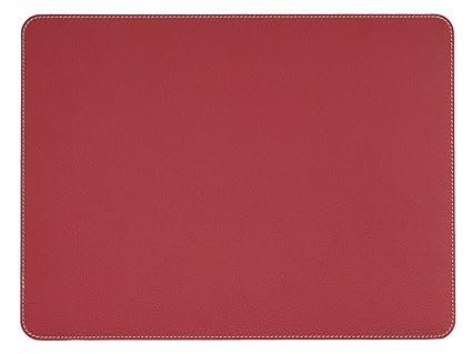 Nikalaz 1 Stück Platzdeckchen aus recyceltem Leder, Platzset, Platzmatte, Tischset, 40 x 30 cm (ROT)