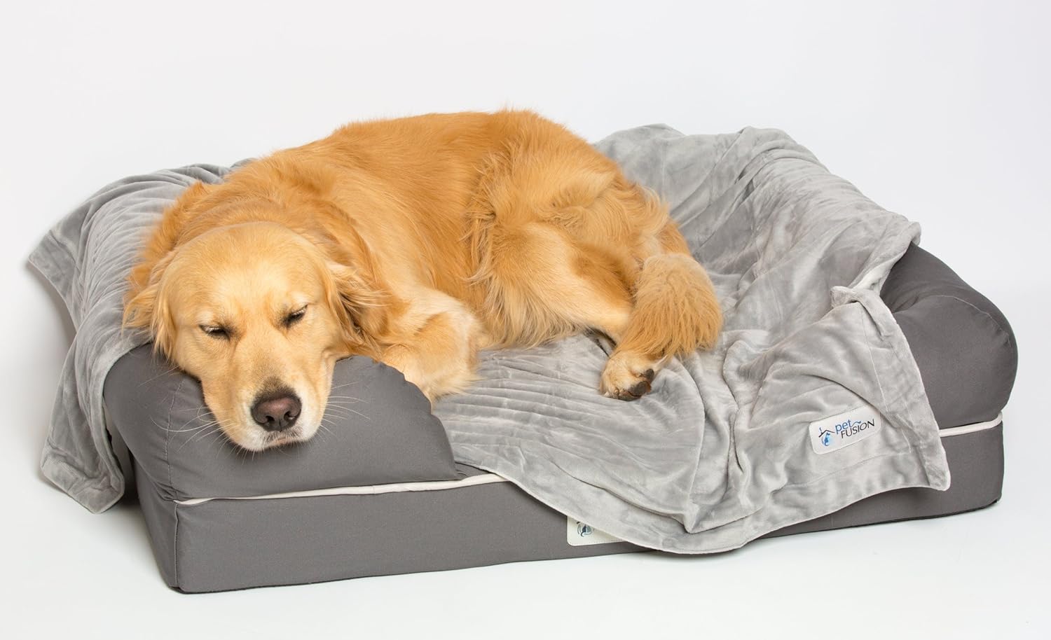 PetFusion Premium Pet Blanket, Multiple Sizes for Dogs & Cats. [Reversible Micro Plush]. 100% Soft Polyester, Gray, Medium (44 x 34) (PF-PB2A) : Pet Supplies