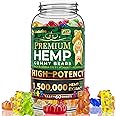 WELLUTION Hemp Gummies 1,500,000 XXL High Potency - Fruity Gummy Bear with Hemp Oil. Natural Hemp Candy Supplements with Vita