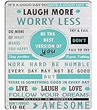 Wknoon Mouse Pad Custom Design, Inspirational Quotes Laugh More Worry Less Don't Forget To Be Awesome, 9.5 X 7.9 Inch (240mmX200mmX3mm)