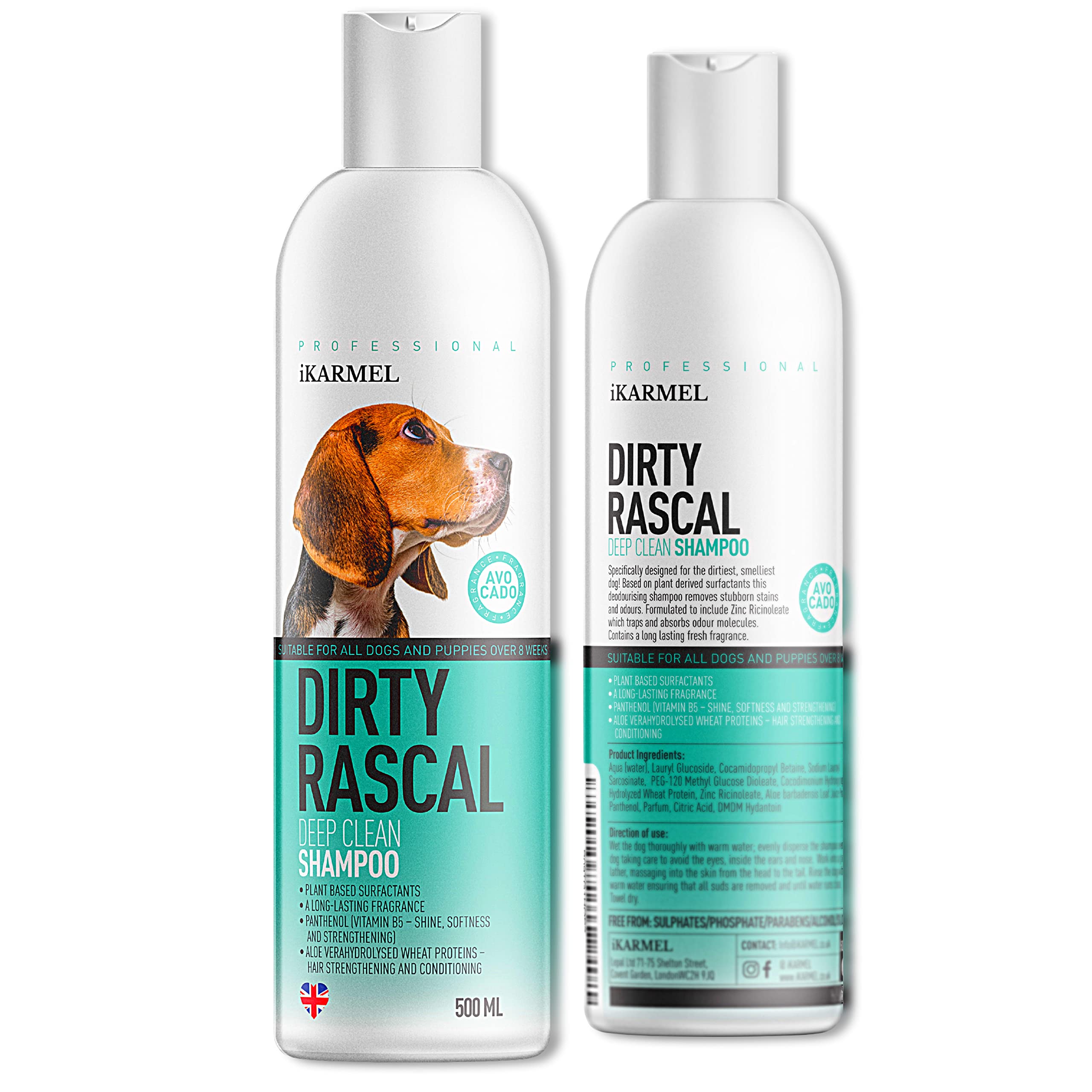 Dog Shampoo For Smelly Dogs Puppy Shampoo W/Aloe & Avocado Dog Shampoo Sensitive Skin 500ml Professional Hair Treatment Bath Grooming Natural Wash Odor Remover