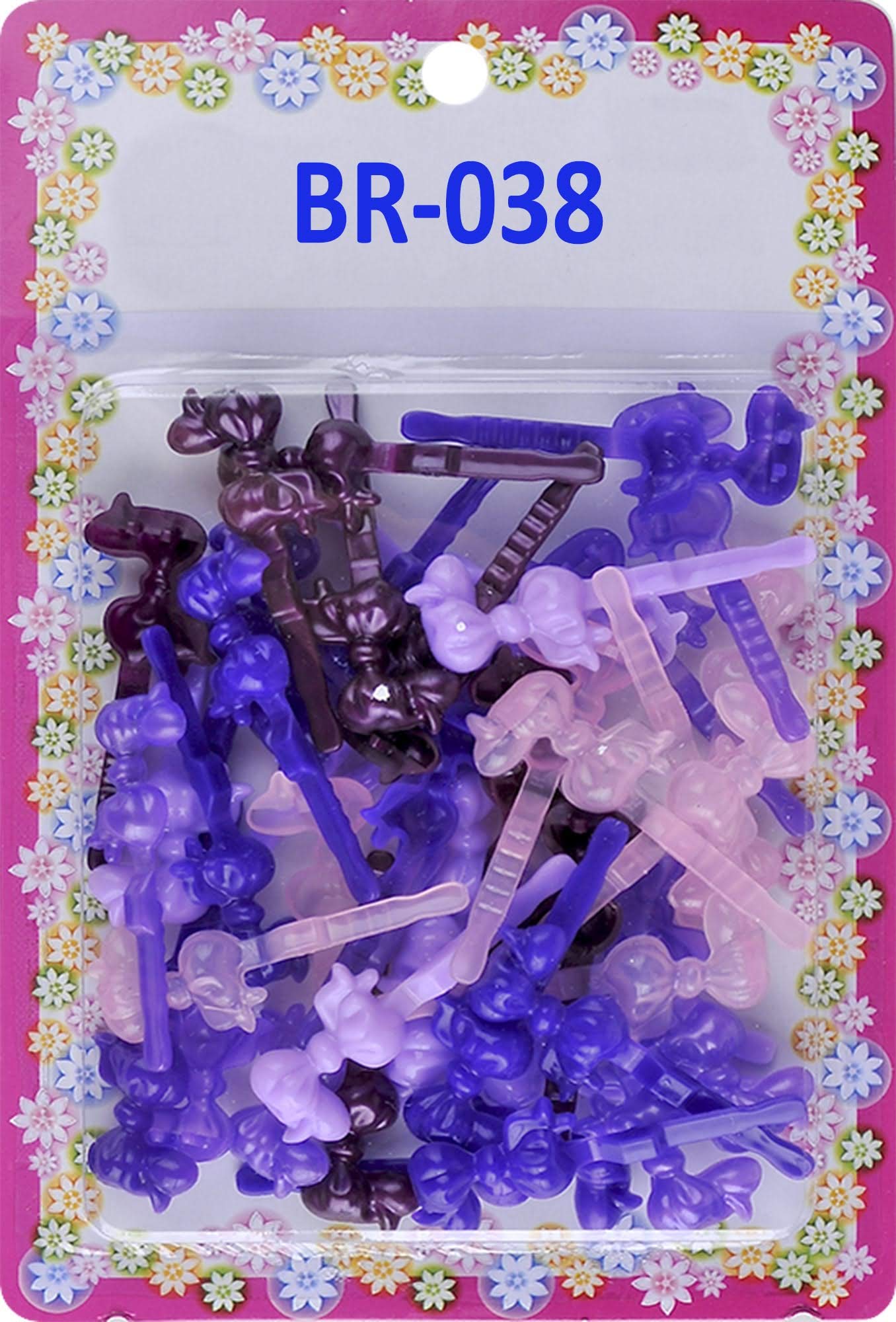 Photo 1 of Tara Girls Super Cute Self Hinge Plastic Mulit Design Hair Barrettes Selection. 42 pc purple mix bow shape