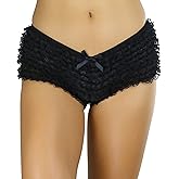 ToBeInStyle Women’s Mesh Lace Retro Lingerie Inspired Floral Ruffle Cheeky Panty