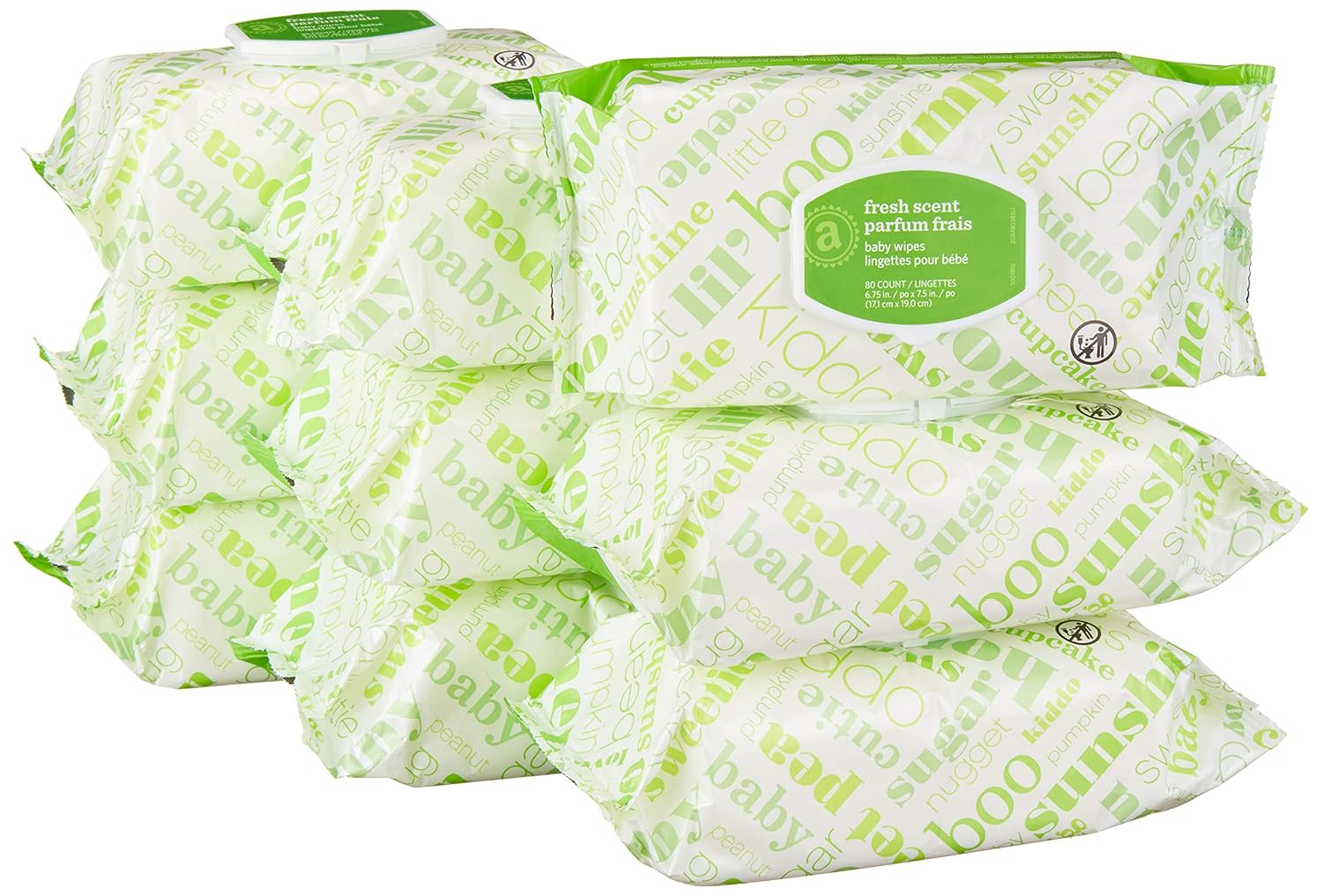 Amazon Elements Baby Wipes Fresh Scent 720 Count Flip Top Packs