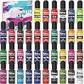 Epoxy Resin Pigment - 36 Color Liquid Translucent Colorant, Highly Concentrated Dye for DIY Jewelry Making, AB Coloring Paint, Craft 6ml Each