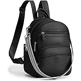 SYTRAH Small Backpack Purse for Women, Mini Backpack Vegan Leather with RFID Blocking & Tablet Pocket, Cute Shoulder Handbag for Travel, School & Work Black