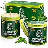 KICKOUTOR® Mosquito Repellent Citronella Candles Outdoor, 2-Pack | Total 18 Ounce 60-Hour DEET-Free Bug Protection for Patio Camping Picnic Backyard Room, Infused with 5 Plant Essential Oils