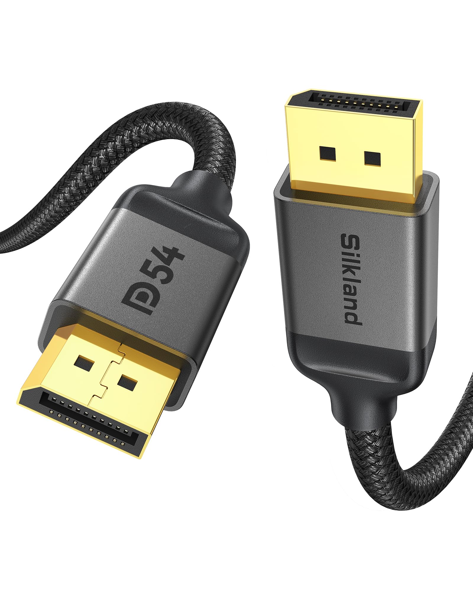 Silkland 54Gbps DisplayPort 2.1 Cable 15FT, DP 2.1 Cable [16K@30Hz, 10K@60Hz, 8K@120Hz, 4K@240Hz 165Hz 144Hz] HDR, HDCP DSC 1.2a, Video Display Port 2.1 Cord Compatible FreeSync G-Sync Gaming Monitor Image