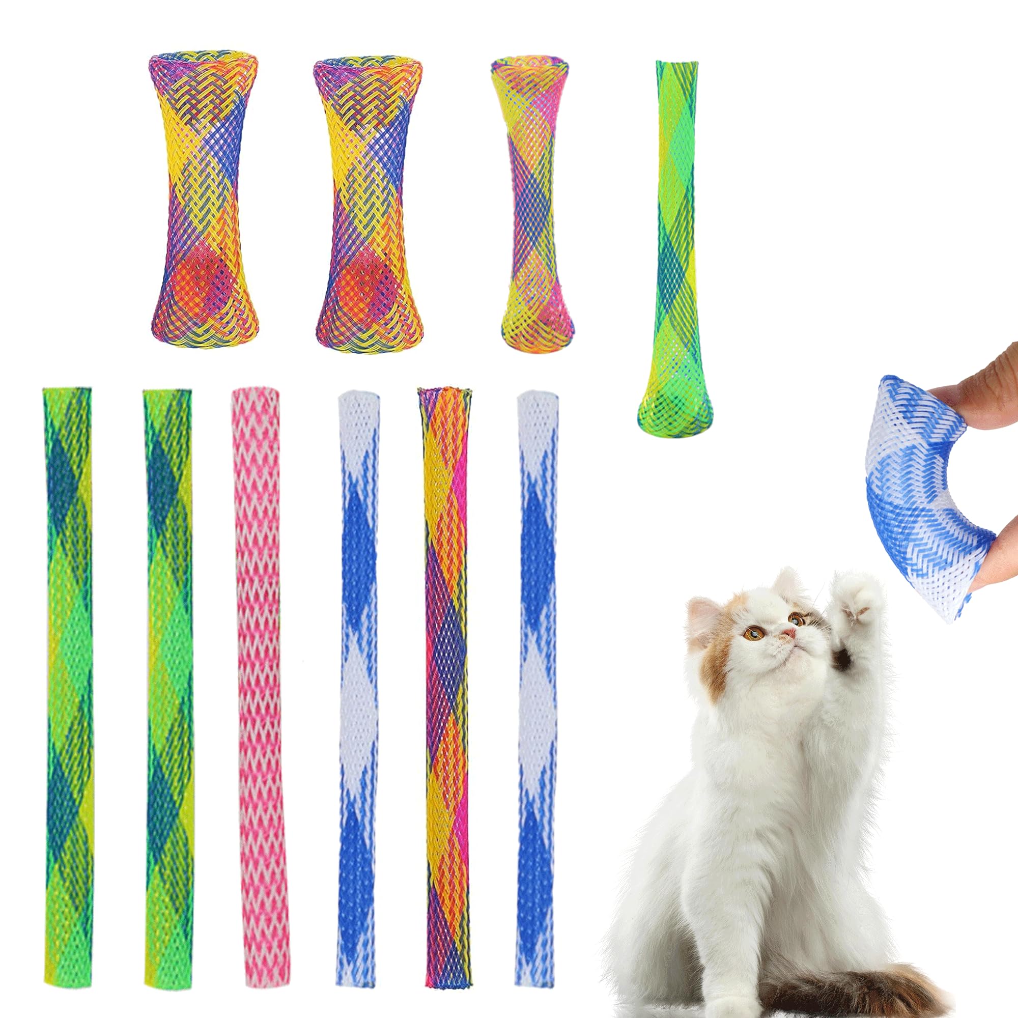 40PCS Soft Cat Tube Spring Toy - Colorful Interactive Cat Toy Spring Encourages Activity & Exercise - Indoor Plastic Coil for Kittens to Swat, Bite & Hunt (Random Color)