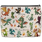 Aypvora Dragon Makeup Bag for Women - Lightweight Travel Pouch with Lining, High-definition, Double-Sided Printed, Funny Dragon Gift Bags for Birthday & Christmas Gifts
