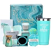 Blueyule Birthday Gift Basket Women, Spa Gifts & Cozy Blanket Gift Set, Unique Christmas Gifts for Her, Self Care Gift Set, Perfect Gift Ideas for Mom, Sister, Friend