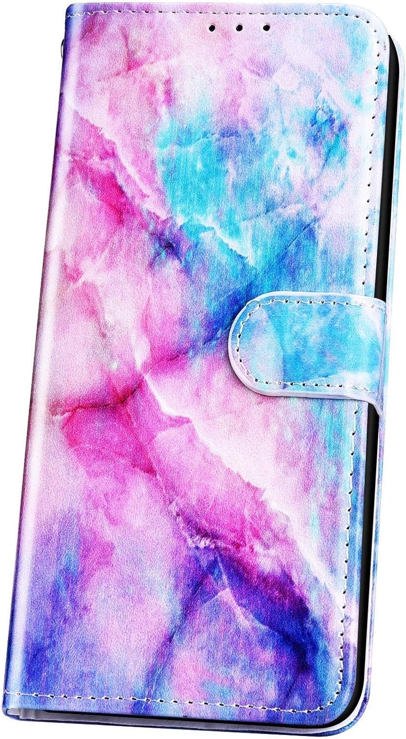 JAWSEU Case Compatible with Huawei Nova 3i/P Smart Plus, Cute Marble Animal Pattern Design PU Leather Flip Wallet Front and Back Full Body Magnetic Closure Folio Stand Cover with Card Holder,Marble-3