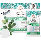 GuruNanda Eucalyptus Vapor Shower Tablets, 10 ct | Eucalyptus &amp; Menthol Aromatherapy Blend|Clean-Dissolving Shower Steamers|Soothes &amp; Promotes Relaxation|Selfcare &amp; Gifting Use