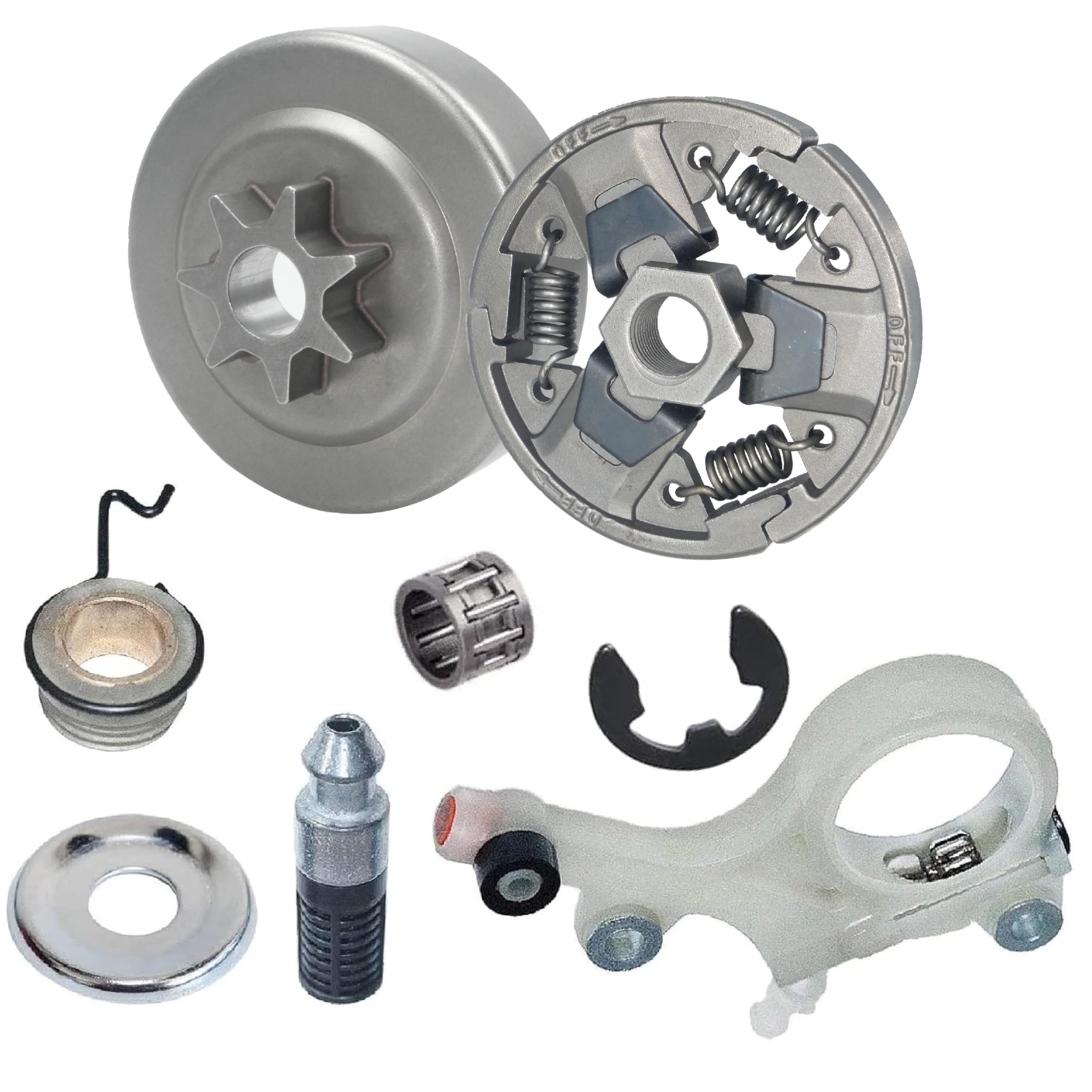 Hippotech 325"-7T Clutch and Drum with Oil Pump for Stihl MS271 MS291 MS 291 271 Chainsaws with Needle Bearing Washer E-Clip Worm Gear Spark Plug for 1121 640 2001