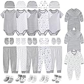 BABYSOLIS 28 Pack Unisex Baby Layette Set Boy Girl Pants+Rompers+Short Sleeve Bodysuits+Hats+Gloves+Socks New Born Outfit