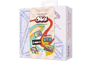 DIAMOND ART CLUB Mini Dazzles - 80s, Fun DIY Diamond Painting Kit for Adults, Diamond Art Canvas for Beginners, 4" x 6" (Pack of 6)