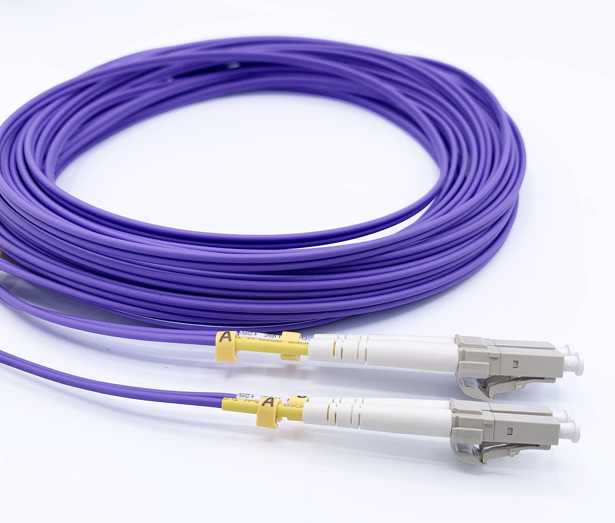 Elfcam Fiber Optic Cable LC/UPC to LC/UPC OM4 Multimode Duplex 50/125um LSZH (5M (16.40ft))