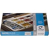 Van Gogh Watercolor Paint Set, Plastic Pocketbox, 18-Half Pan + 2x10ml
