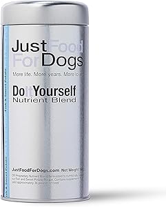 JustFoodForDogs DIY Human Quality Dog Food, Nutrient Blend Base Mix for Dogs - Fish and Sweet Potato Recipe (168 Grams)