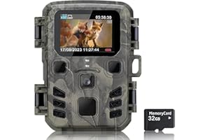 SuntekCam Mini Trail Camera 1080P 24MP Game Camera with Night Vision Motion Activated IP65 Waterproof, Trail Cam with 0.2s Trigger Speed and 65FT Distance for Wildlife Monitoring