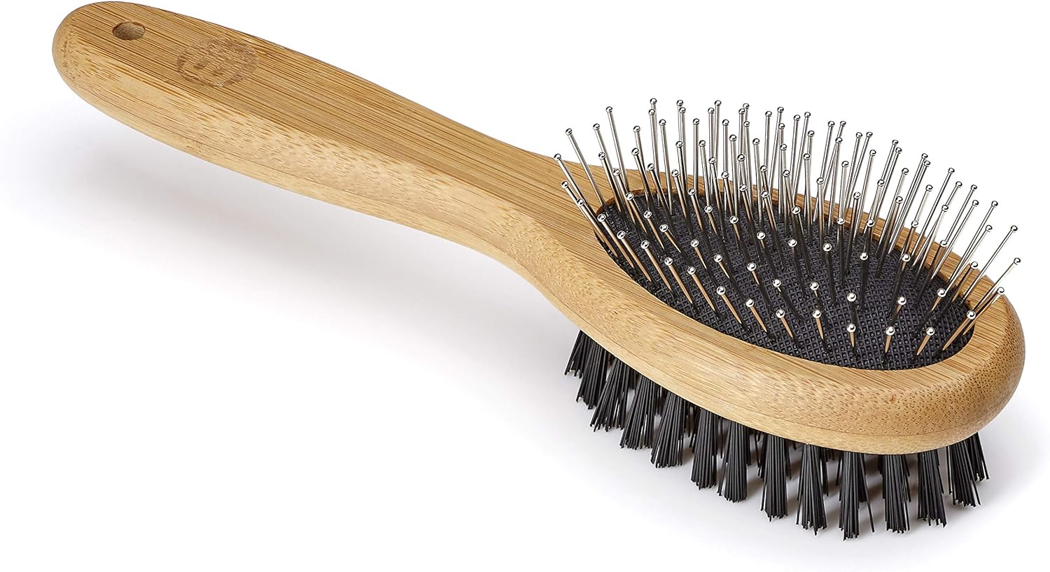 Mikki Bamboo Combi Brush, for Grooming Dog Cat, Puppy with Smooth Short and Medium Hair Coats