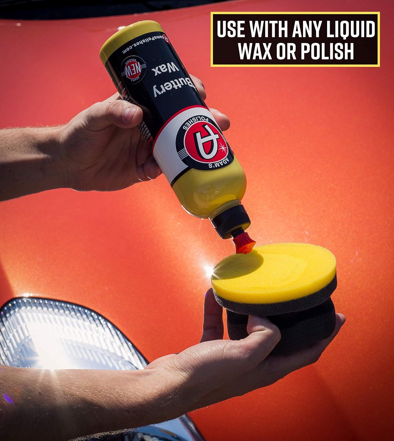 Adam's Yellow Hex Grip Car Wax Foam Applicator - Car Detailing Tool for Waxing Kit Glaze Sealant Liquid Paste Wax Ceramic Coating | Paint & Auto Part Accessories | Car Wash Kit Cleaning Supplies: Automotive