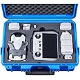 Lykus Titan MM410 Waterproof Hard Case (Blue) for DJI Mini 4 Pro/Mini 3/Pro and DJI RC 2/RC/RC-N2/N1, Support 7 batteries and RC lanyard [CASE ONLY]