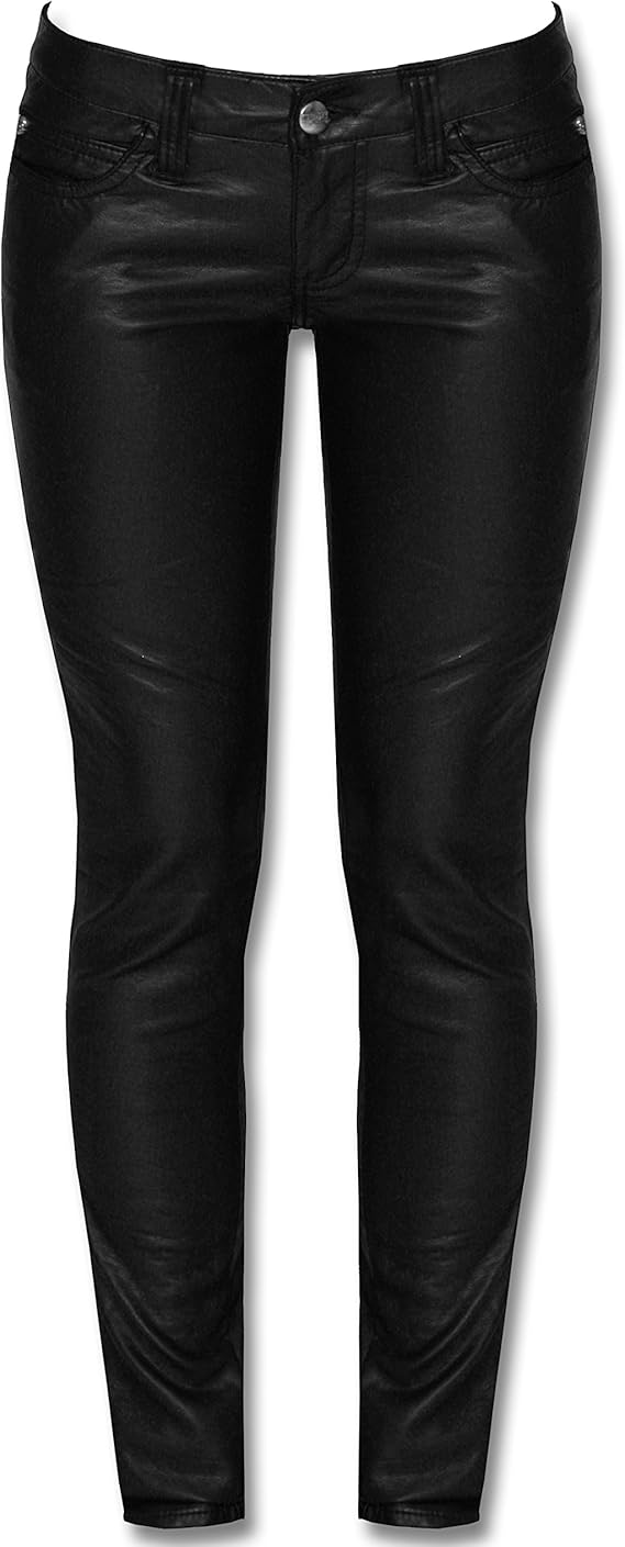 Tripp NYC Deville Womens Black Faux Leather Pleather Skinny Jeans