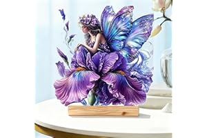 1PC Colorful Acrylic Plaque | Iris Fairy, 5.9 Inch Gift Idea & Holiday Accessory, Birthday Party Supplies, Art Craft Ornament