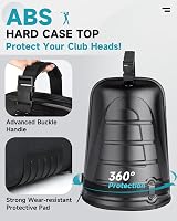 Findway Golf Travel Bag with Wheels 1680D ABS Hard Shell Blue view 2