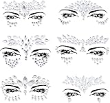 FACEGEM LONDON 6 PCS Face Gems Adhesive Glitter Jewel Tattoo Sticker Festival