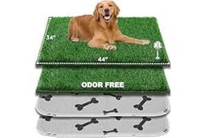 HQ4US 4LEGS Dog Pee Grass with Washable Pee Pads for Dog Litter Box 2 Sets, Extra Large Ultra-Absorbent Artificial Grass Pads for Dogs Potty Grass with Reusable Puppy Pads for Indoor Potty Training