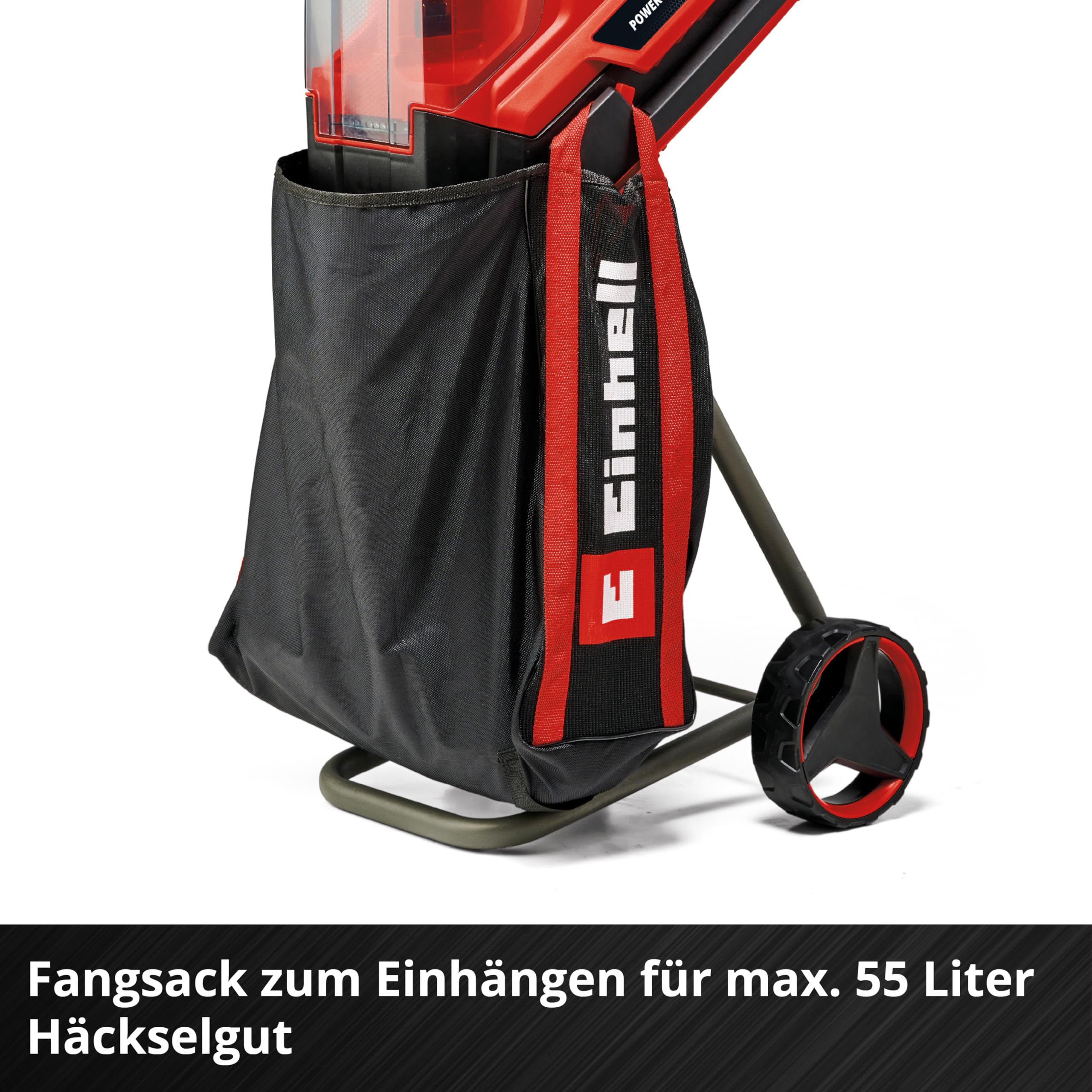 Einhell Akku-Messerhäcksler REDAXXO 36/25 Power X-Change (36 V, max. 25 mm Aststärke, 3 Wendemesser aus Stahl, 55 L Fangsack, Transportgriff, Stopfer) 6