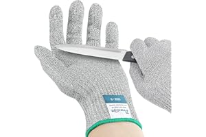 Dowellife Cut Resistant Gloves A9 Maximum Protection - Food Grade Kitchen & Chef Gloves for Food Prep, Knife Cutting, Mandoli